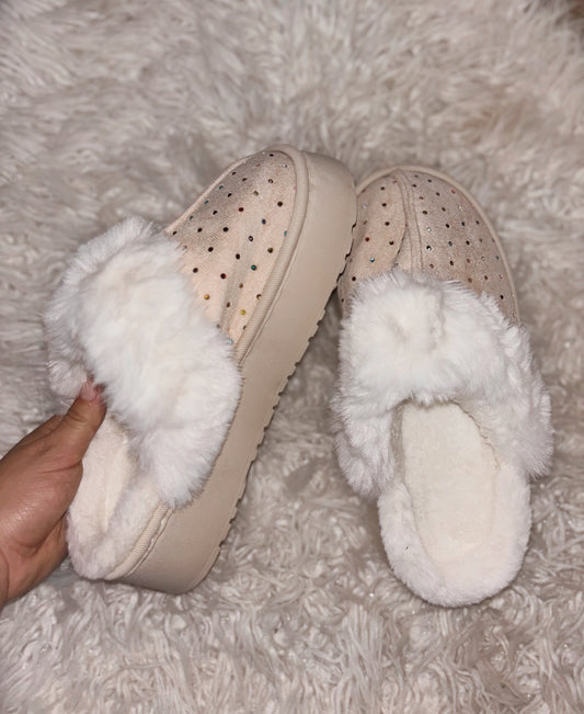 Blush Luxe Furry Slides
